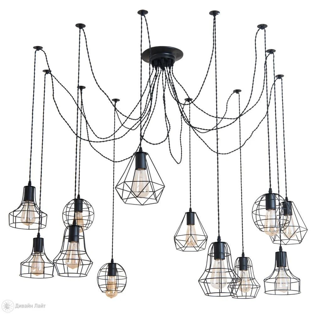 Подвесная люстра ARTE Lamp SPIDER A4051SP-12BK