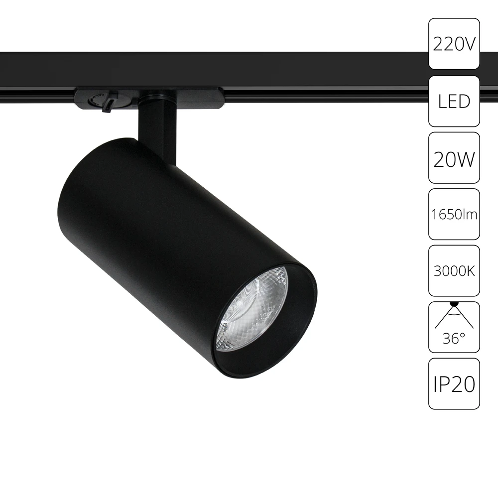 Трековый светильник Arte Lamp BENE A1937PL-1BK