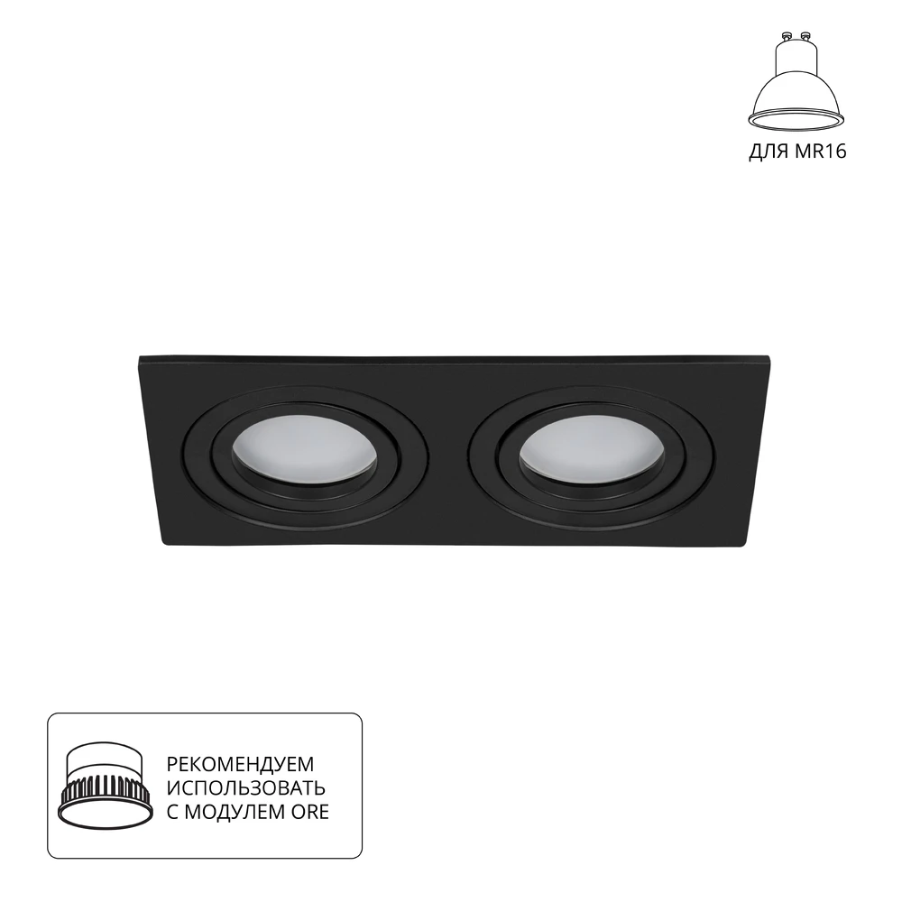Точечный встраиваемый светильник Arte Lamp TARF A2168PL-2BK