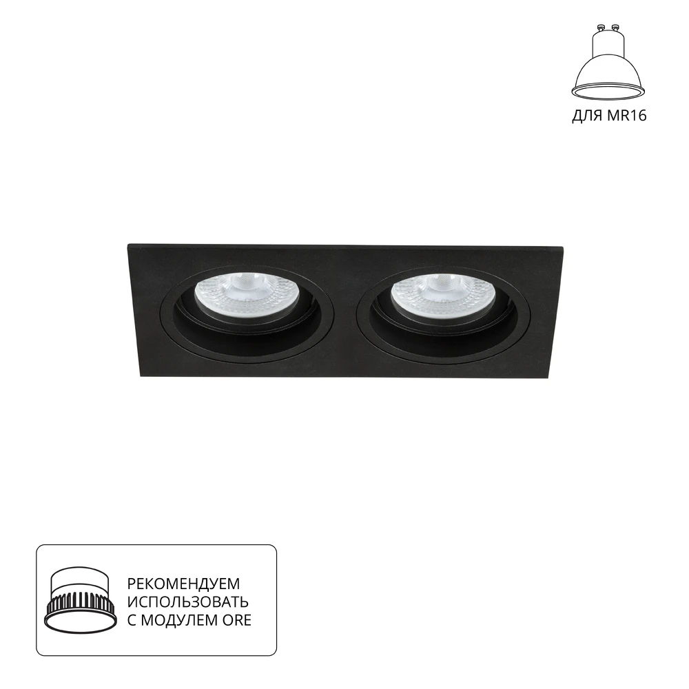 Точечный встраиваемый светильник Arte Lamp TARF A2178PL-2BK