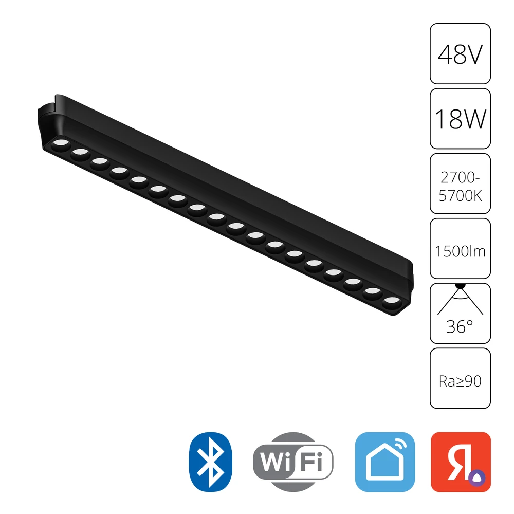 Магнитный трековый светильник Arte Lamp RAPID SMART A2969PL-1BK