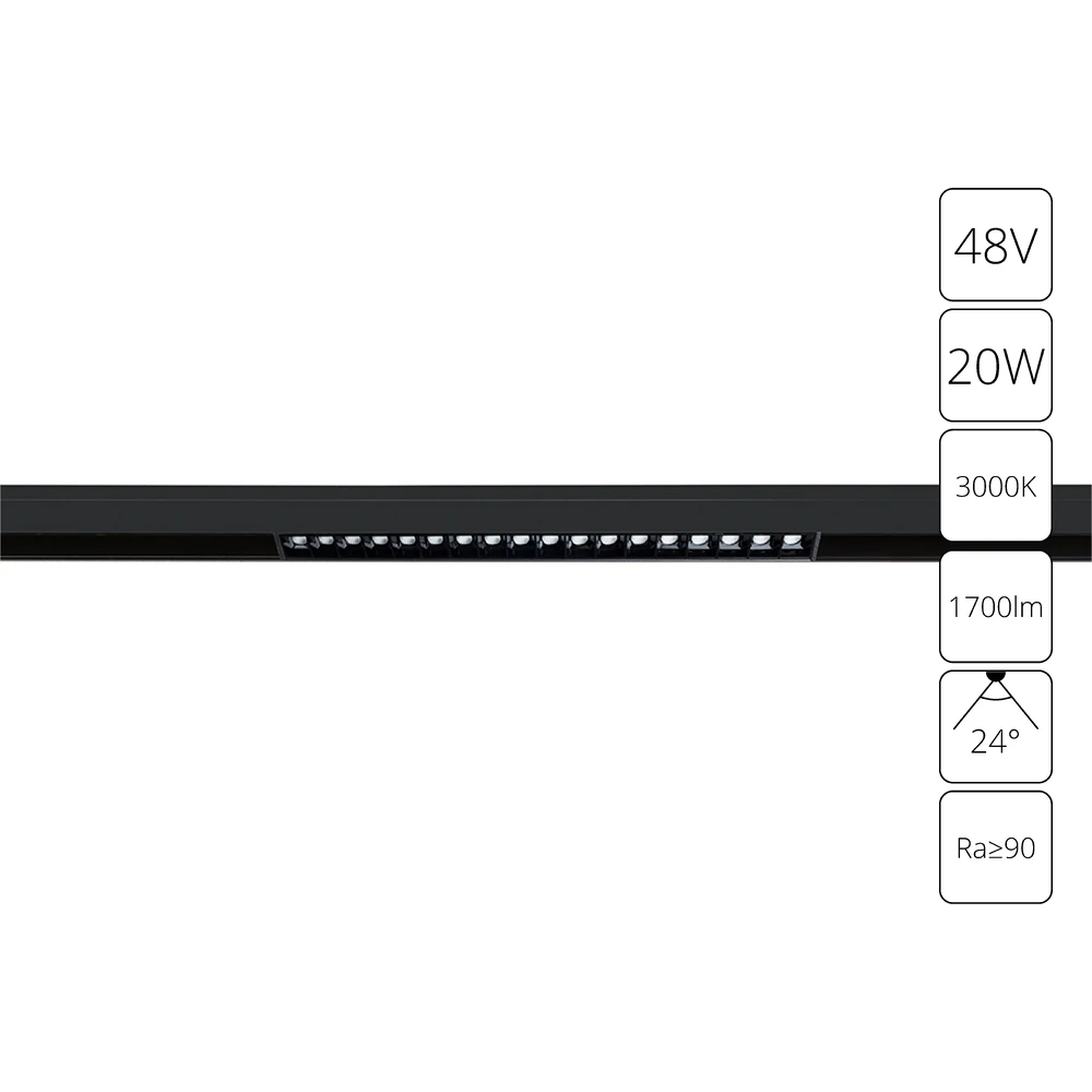 Магнитный трековый светильник Arte Lamp LINEA A4645PL-1BK
